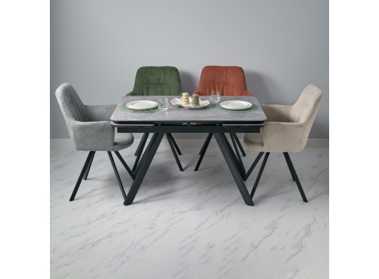 Комплект из 2-х стульев Grant зелёный шенилл на поворотном механизме в Кургане