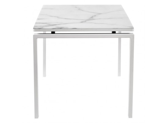 Стол Areal раскладной 140-180х80х75 белый мрамор с белыми ножками в Кургане