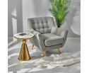 Кофейный столик Atlant диам.45см x 54см, золотой, металл, керамика в Кургане