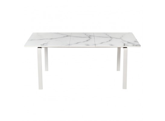Стол Areal раскладной 140-180х80х75 белый мрамор с белыми ножками в Кургане