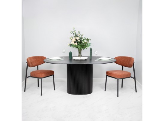 Стул Lucas 2 терракотовый шенилл с чёрными ножками в Кургане