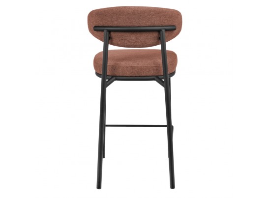 Стул полубарный Lucas 2 терракотовый шенилл с чёрными ножками в Кургане