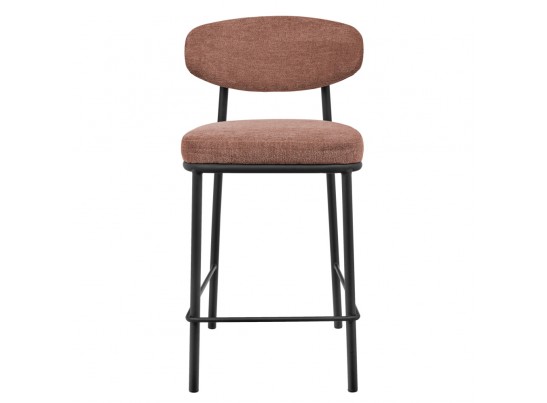 Стул полубарный Lucas 2 терракотовый шенилл с чёрными ножками в Кургане