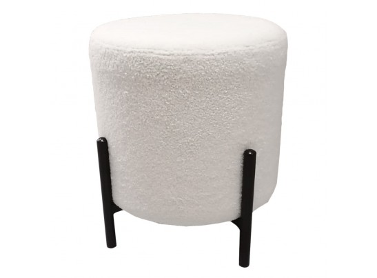 Стул-пуф Otis белый, искусственный мех в Кургане