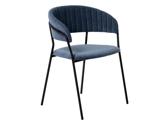 Комплект из 2-х стульев Turin синий вельвет с чёрными ножками в Кургане