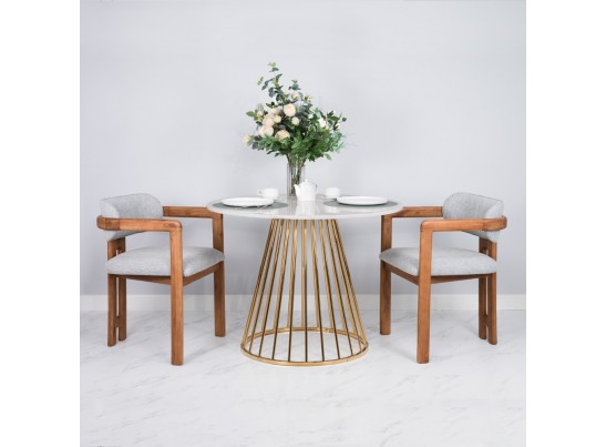 Стул Rich рогожка бежево-голубая с ножками цвета орех в Кургане