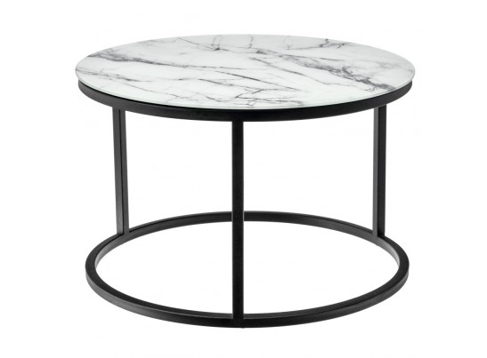 Набор кофейных столиков Tango белый мрамор с черными ножками в Кургане