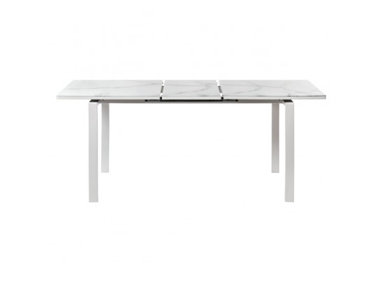 Стол Areal раскладной 140-180х80х75 белый мрамор с белыми ножками в Кургане