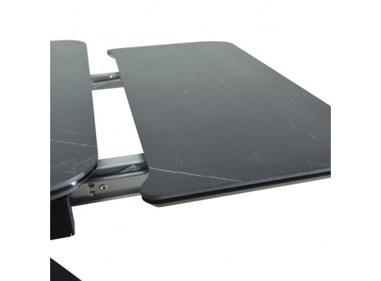 Стол Arthur раскладной 120-184x80x75см, керамогранит чёрный мрамор Greys Black, чёрный в Кургане