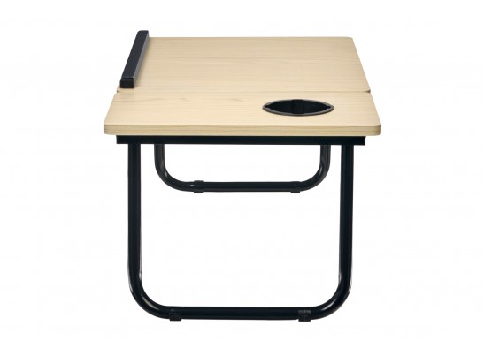 Стол складной с подъёмной крышкой и подстаканником «ВИТА», 55x32x25см, мдф, металл, св.дерево, черный в Кургане