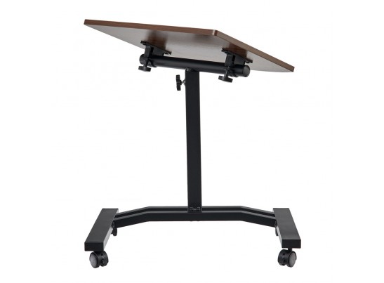 Стол многофункциональный на колёсах, 48x40 см, «РОЛЕТ», 1 ножка, регул.высота, мдф, металл, тёмн. дерево, чёрный в Кургане