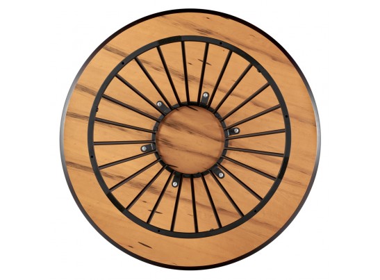 Стол Liverpool диам.110см, шпон орех лучевой набор, с чёрными ножками в Кургане