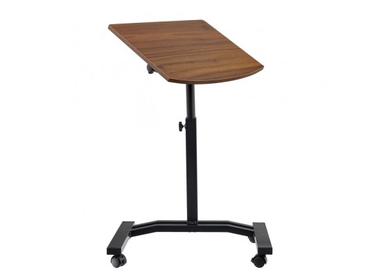 Стол многофункциональный на колёсах, 48x40 см, «РОЛЕТ», 1 ножка, регул.высота, мдф, металл, тёмн. дерево, чёрный в Кургане