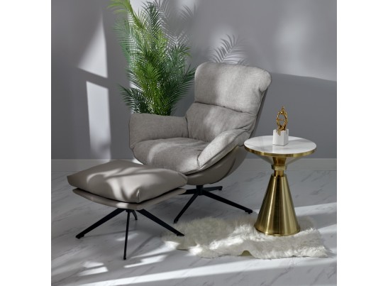 Кофейный столик Atlant диам.45см x 54см, золотой, металл, керамика в Кургане