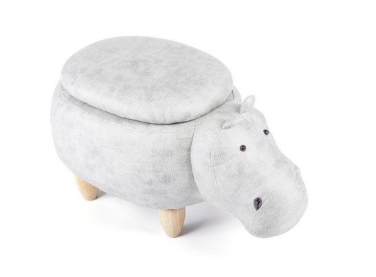 Пуф Бегемот с отсеком для хранения светло-серый в Кургане