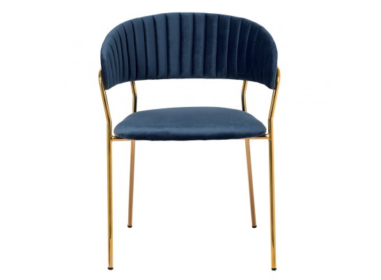 Стул Turin синий с золотыми ножками в Кургане