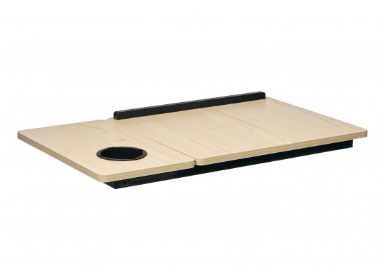 Стол складной с подъёмной крышкой и подстаканником «ВИТА», 55x32x25см, мдф, металл, св.дерево, черный в Кургане