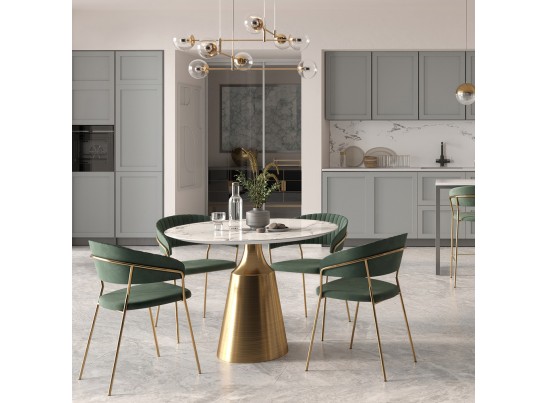 Комплект из 4-х стульев Turin чёрный с золотыми ножками в Кургане