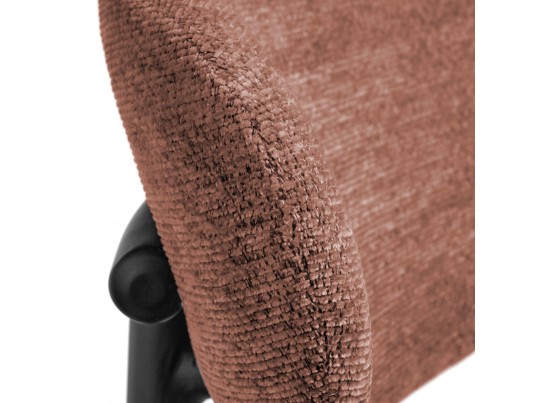 Стул полубарный Lucas 2 терракотовый шенилл с чёрными ножками в Кургане