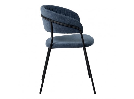 Комплект из 2-х стульев Turin синий вельвет с чёрными ножками в Кургане