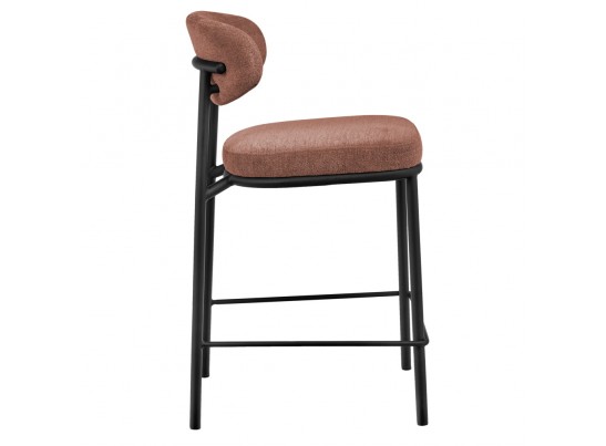Стул полубарный Lucas 2 терракотовый шенилл с чёрными ножками в Кургане