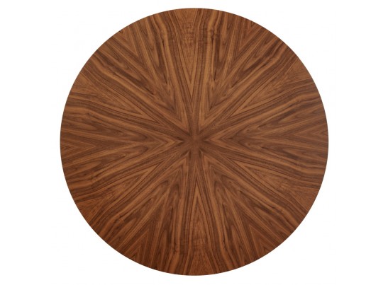 Стол Liverpool диам.110см, шпон орех лучевой набор, с чёрными ножками в Кургане