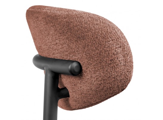 Стул полубарный Lucas 2 терракотовый шенилл с чёрными ножками в Кургане