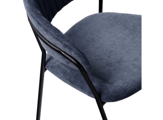 Комплект из 2-х стульев Turin синий вельвет с чёрными ножками в Кургане