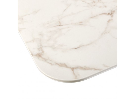 Стол Vito раскладной 120-184x80x75см, керамогранит белый мрамор, белый в Кургане