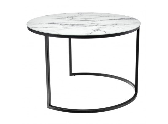 Набор кофейных столиков Tango белый мрамор с черными ножками в Кургане