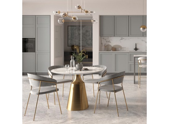 Комплект из 4-х стульев Turin чёрный с золотыми ножками в Кургане