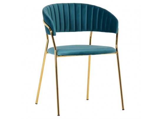 Комплект из 2-х стульев Turin бирюзовый с золотыми ножками в Кургане