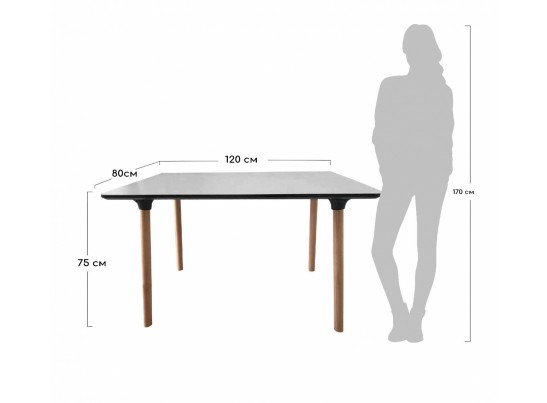 Стол Brooklyn 120х80х73,5см, белый в Кургане