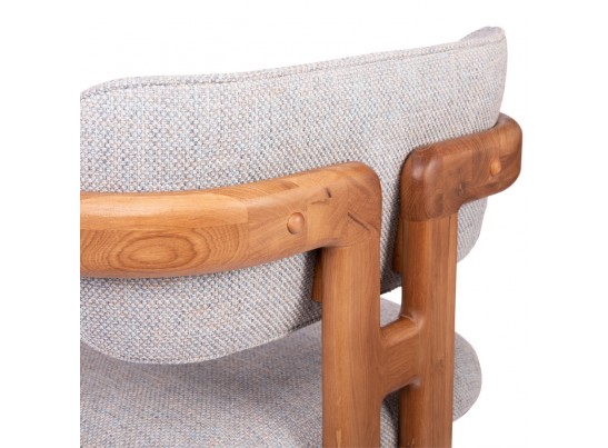 Стул Rich рогожка бежево-голубая с ножками цвета орех в Кургане