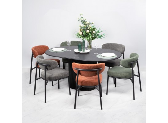 Стул Lucas 2 терракотовый шенилл с чёрными ножками в Кургане