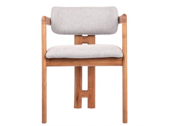 Стул Rich рогожка бежево-голубая с ножками цвета орех в Кургане