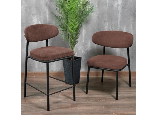 Стул Lucas 2 терракотовый шенилл с чёрными ножками в Кургане