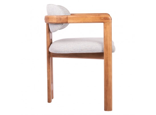 Стул Rich рогожка бежево-голубая с ножками цвета орех в Кургане