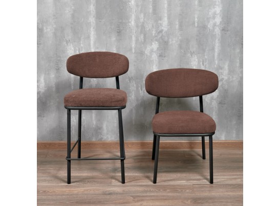 Стул Lucas 2 терракотовый шенилл с чёрными ножками в Кургане