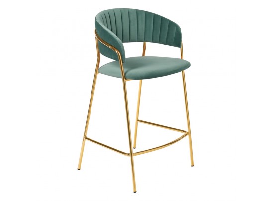 Комплект из 2-х стульев полубарных Turin мятный с золотыми ножками в Кургане