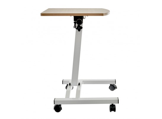 Стол многофункциональный на колёсах, 48x40 см, «РОЛЕТ», 1 ножка, регул.высота, мдф, металл, св. дерево, белый в Кургане