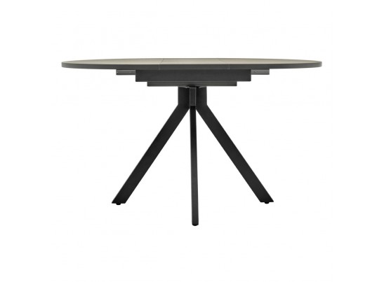 Стол Rudolf круглый раскладной 90-120x90x75см, Бетон слюда, чёрный в Кургане