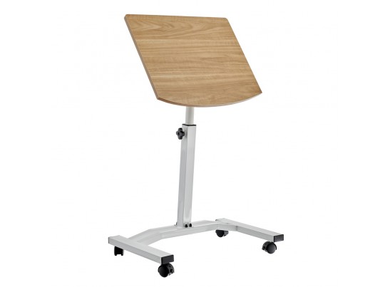 Стол многофункциональный на колёсах, 48x40 см, «РОЛЕТ», 1 ножка, регул.высота, мдф, металл, св. дерево, белый в Кургане