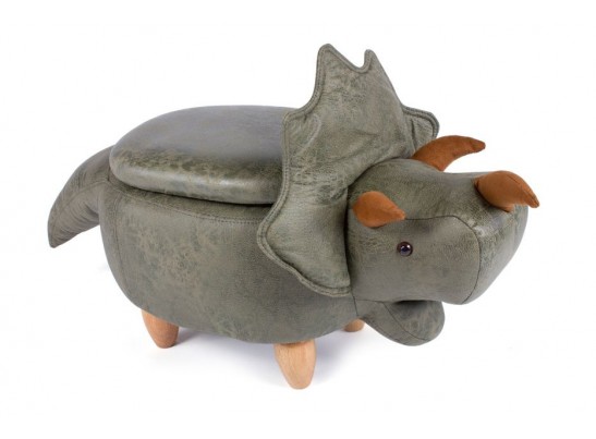 Пуф Динозавр с отсеком для хранения зеленый в Кургане