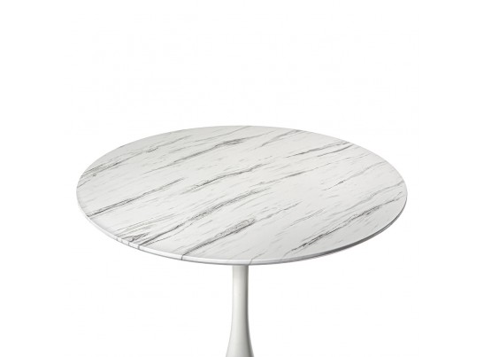 Стол Tulip белый мрамор, 90см в Кургане