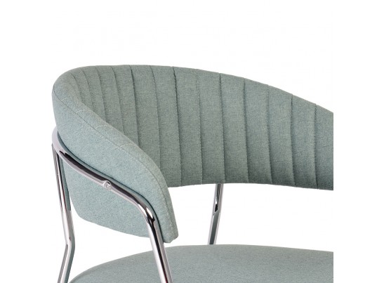Стул Turin светло-зеленая рогожка с хромированными ножками в Кургане
