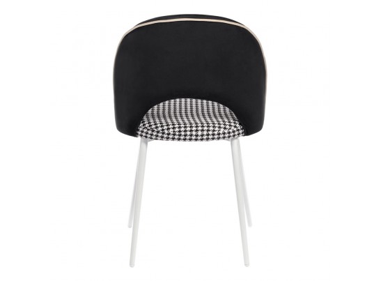 Стул Leo чёрный с жаккардом, с белыми ножками в Кургане