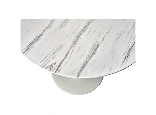 Стол Tulip белый мрамор, 90см в Кургане