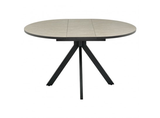 Стол Rudolf круглый раскладной 90-120x90x75см, Бетон слюда, чёрный в Кургане