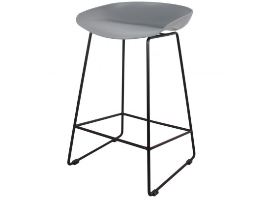 Стул полубарный Neo серый с чёрными ножками в Кургане